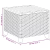  fekete polyrattan és akácfa kerti asztal 45 x 45 x 37 cm