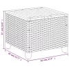  szürke polyrattan és akácfa kerti asztal 45 x 45 x 37 cm