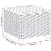  bézs polyrattan és akácfa kerti asztal 45 x 45 x 37 cm