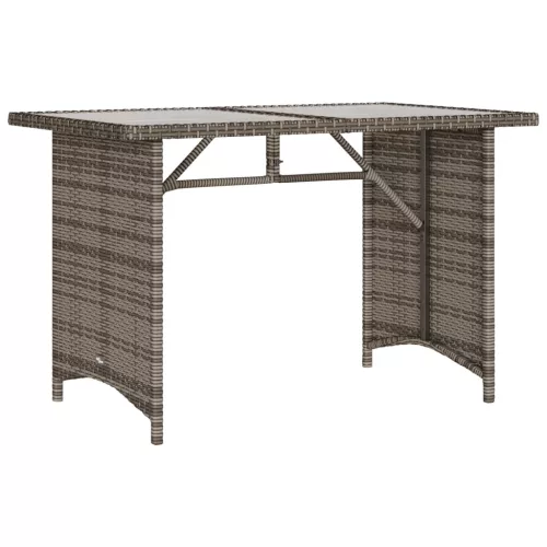  2 részes szürke polyrattan kerti étkezőgarnitúra párnákkal