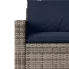  2 részes szürke polyrattan kerti étkezőgarnitúra párnákkal