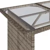  2 részes szürke polyrattan kerti étkezőgarnitúra párnákkal