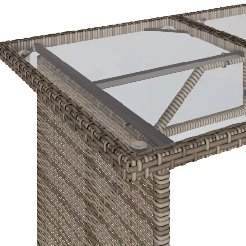  2 részes szürke polyrattan kerti étkezőgarnitúra párnákkal