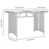  fekete polyrattan üveglapos kerti asztal 110x68x70 cm