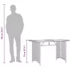  barna polyrattan üveglapos kerti asztal 110x68x70 cm