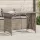  szürke polyrattan üveglapos kerti asztal 110x68x70 cm