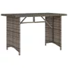  szürke polyrattan üveglapos kerti asztal 110x68x70 cm