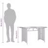  bézs polyrattan üveglapos kerti asztal 110x68x70 cm