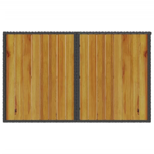  fekete polyrattan falapos kerti asztal 110 x 68 x 70 cm