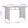  fekete polyrattan falapos kerti asztal 110 x 68 x 70 cm