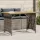 szürke polyrattan falapos kerti asztal 110x68x70 cm