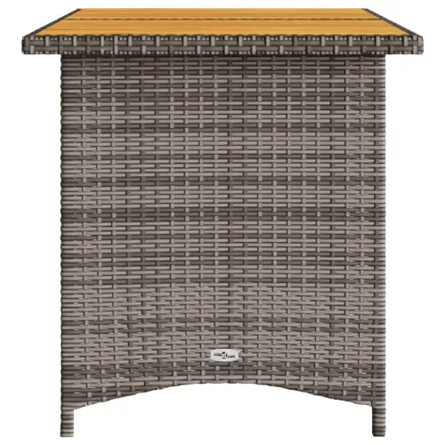  szürke polyrattan falapos kerti asztal 110x68x70 cm