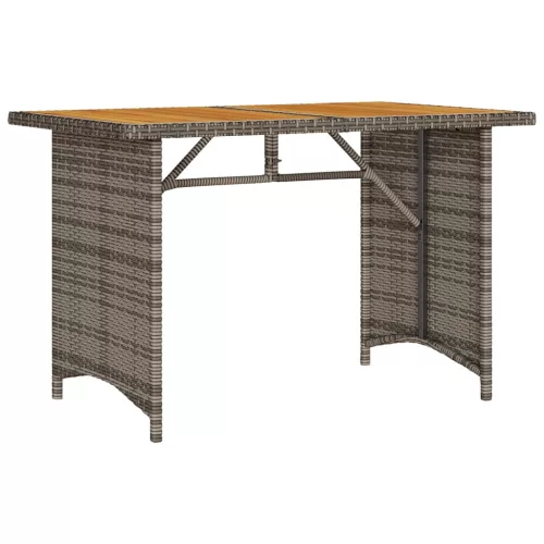  szürke polyrattan falapos kerti asztal 110x68x70 cm