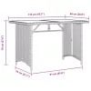  szürke polyrattan falapos kerti asztal 110x68x70 cm