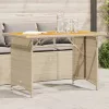  bézs polyrattan falapos kerti asztal 110x68x70 cm