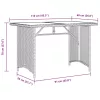  bézs polyrattan falapos kerti asztal 110x68x70 cm