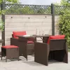 4 részes barna polyrattan kerti ülőgarnitúra párnákkal