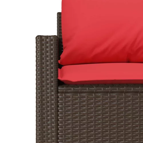  4 részes barna polyrattan kerti ülőgarnitúra párnákkal