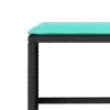  4 részes fekete polyrattan kerti ülőgarnitúra párnákkal
