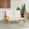  tömör akácfa kerti kanapé párnával 120 cm