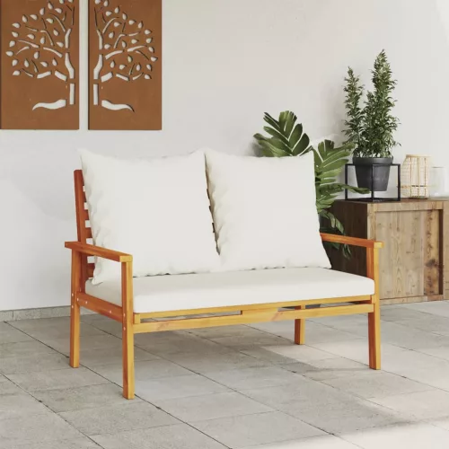  tömör akácfa kerti kanapé párnával 120 cm