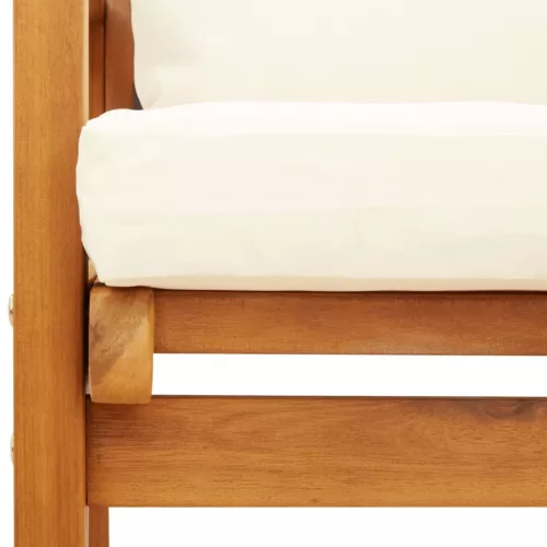  tömör akácfa kerti kanapé párnával 120 cm