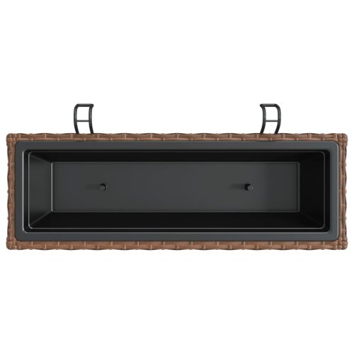  2 db barna polyrattan növénytartó horoggal