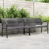  fekete acél és WPC dupla kerti pad 231 cm 