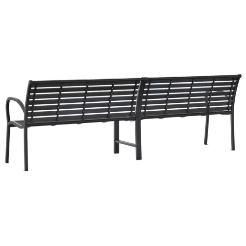 fekete acél és WPC dupla kerti pad 231 cm 