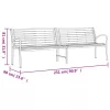  fekete acél és WPC dupla kerti pad 231 cm 