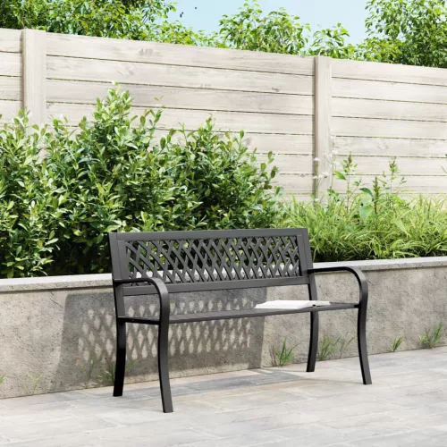  fekete acél kerti pad 120 cm