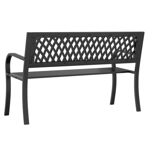  fekete acél kerti pad 120 cm