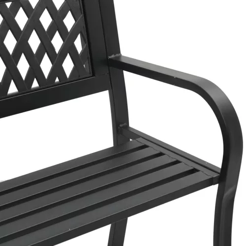  fekete acél kerti pad 120 cm