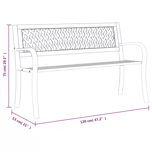  fekete acél kerti pad 120 cm