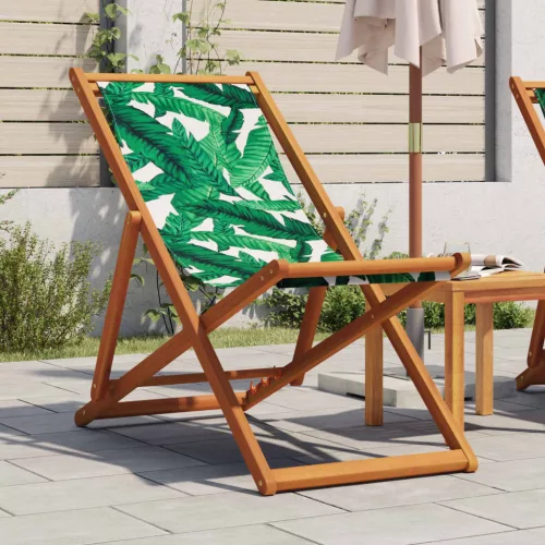  levélmintás eukaliptuszfa és szövet összecsukható strandszék