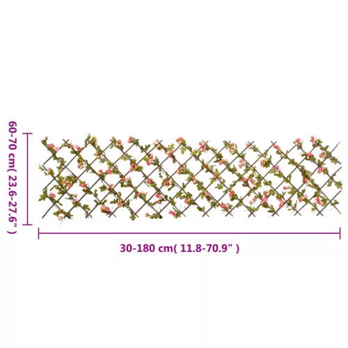  5db sötét rózsaszín bővíthető műborostyánrács 180 x 60 cm