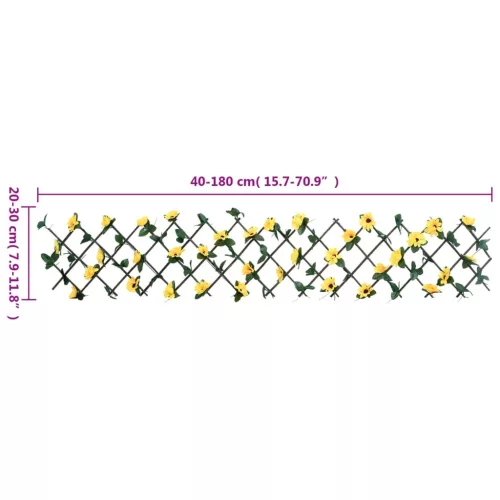 5 db sárga bővíthető műborostyánrács 180 x 20 cm