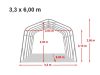 TP Basic 3,3x4,8m takarmánytároló sátor PVC 800N ponyvával, zöld