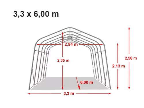TP Basic 3,3x4,8m takarmánytároló sátor PVC 800N ponyvával, zöld