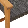  3 részes fekete polyrattan és akácfa bisztrószett