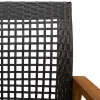  3 részes fekete polyrattan és akácfa bisztrószett