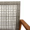  3 részes szürke polyrattan és akácfa bisztrószett