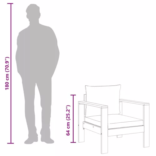  tömör akácfa kerti szék párnákkal
