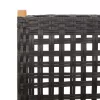  2 db fekete tömör akácfa és polyrattan kerti szék