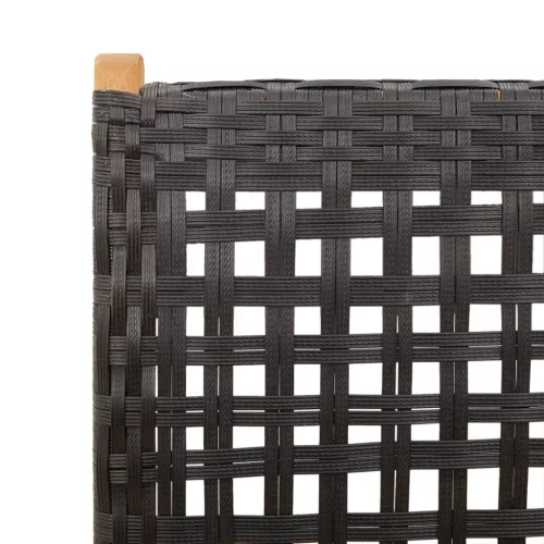  2 db fekete tömör akácfa és polyrattan kerti szék