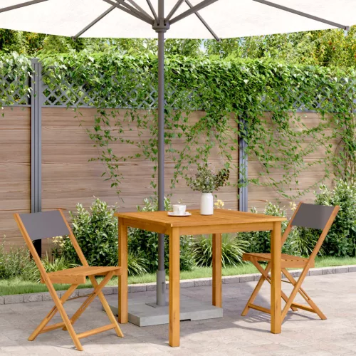  2 db antracitszürke tömör akácfa és szövet bisztrószék