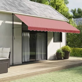    burgundi vörös csíkos pótszövet napellenzőszegélyhez 4,5 m