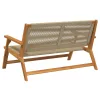  Kertipad Bézs 76x122x73 cm Tömör akácfa