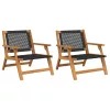  Kerti bútor 2 pcs Fekete 67 x 78 x 73 cm Tömör Akácfa
