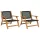  Kerti bútor 2 pcs Fekete 67 x 78 x 73 cm Tömör Akácfa